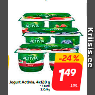 Скидка - Йогурт Activia, 4х120 г