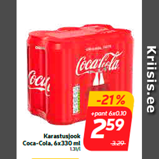 Allahindlus - Karastusjook Coca-Cola, 6x330 ml