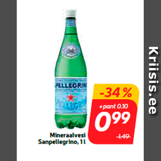 Allahindlus - Mineraalvesi Sanpellegrino, 1 l