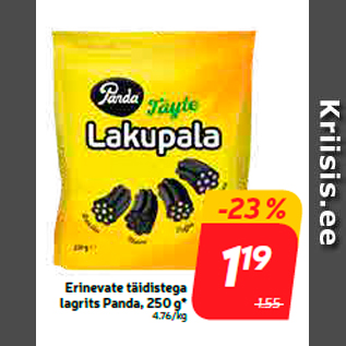 Allahindlus - Erinevate täidistega lagrits Panda, 250 g*