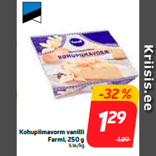 Allahindlus - Kohupiimavorm vanilli Farmi, 250 g