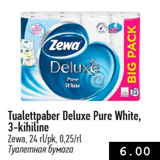 Allahindlus - Tualettpaber Deluxe Pure White, 3-kihiline