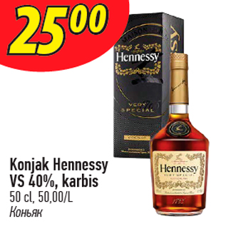 Allahindlus - Konjak Hennessy VS 40%, karbis