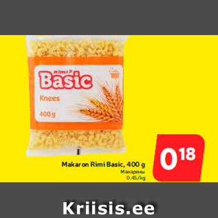 Allahindlus - Makaron Rimi Basic, 400 g