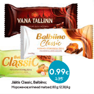 Allahindlus - Jäätis Classic, Balbiino