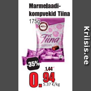 Allahindlus - Marmelaadikompvekid Tiina 175 g