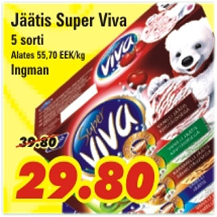 Allahindlus - Jäätis Super Viva