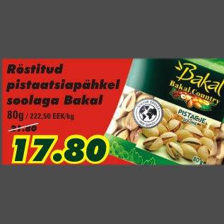 Allahindlus - Röstitud pistaatsiapähkel soolaga Bakal