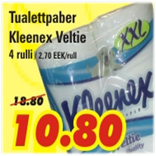 Allahindlus - Tualettpaber Kleenex Veltie