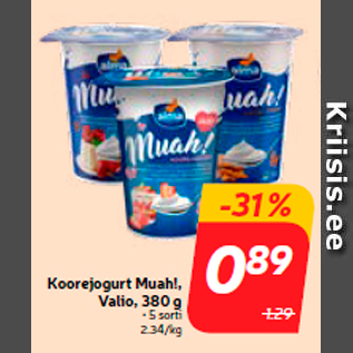 Allahindlus - Koorejogurt Muah!, Valio, 380 g