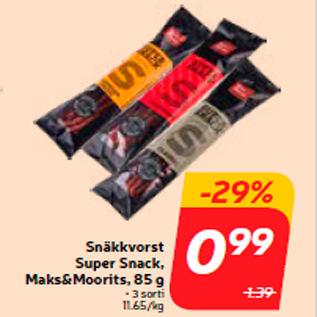 Allahindlus - Snäkkvorst Super Snack, Maks&Moorits, 85 g