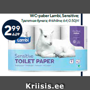 Allahindlus - WC-paber Lambi, Sensitive