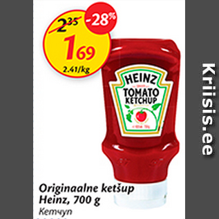Allahindlus - Originaalne ketšup Heinz, 700 g