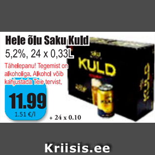 Allahindlus - Hele õlu Saku Kuld