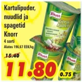 Allahindlus - Kartulipuder nuudlid ja spagetid Knorr