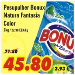 Allahindlus - Pesupulber Bonux Natura Fantasia Color