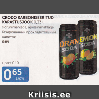 Allahindlus - CRODO KARBONISEERITUD KARASTUSJOOK 0,33 L