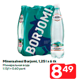 Allahindlus - Mineraalvesi Borjomi, 1,25 l x 6 tk