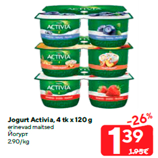 Allahindlus - Jogurt Activia, 4 tk x 120 g