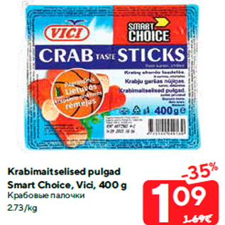 Allahindlus - Krabimaitselised pulgad Smart Choice, Vici, 400 g