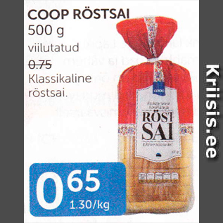 Allahindlus - COOP RÖSTSAI 500 G