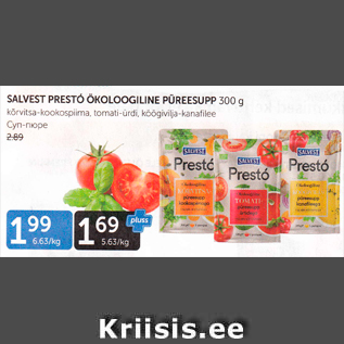 Allahindlus - SALVEST PRESTO ÖKOLOOGILINE PÜREESUPP 300 G