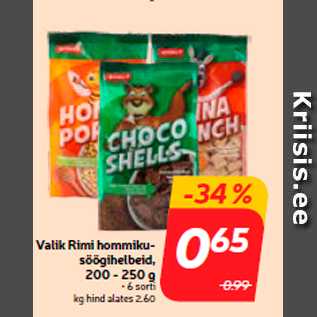 Allahindlus - Valik Rimi hommikusöögihelbeid, 200 - 250 g