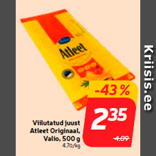 Allahindlus - Viilutatud juust Atleet Originaal, Valio, 500 g