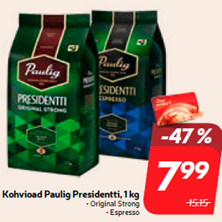 Allahindlus - Kohvioad Paulig Presidentti, 1 kg