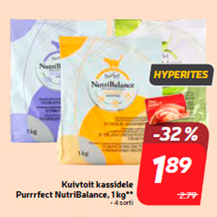 Allahindlus - Kuivtoit kassidele Purrrfect NutriBalance, 1 kg**