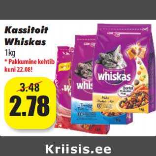 Allahindlus - Kassitoit Whiskas 1kg