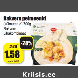 Allahindlus - Rakvere pelmeenid (külmutatud) 700g Rakvere Lihakombinaat