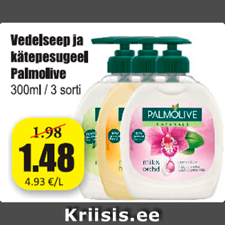 Allahindlus - Vedelseep ja kätepesugeel Palmolive