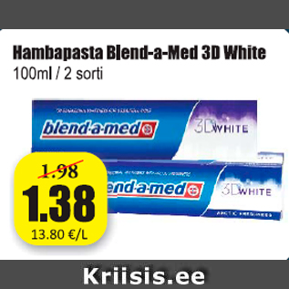 Allahindlus - Hambapasta Blend-a-Med 3D White