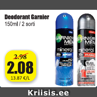 Allahindlus - Deodorant Garnier