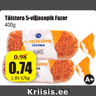 Allahindlus - Täistera 5-viljasepik Fazer 400 g