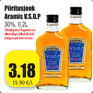Allahindlus - Piiritusjook Aramis V.S.O.P