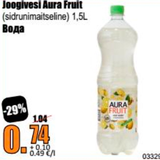 Allahindlus - Joogivesi Aura Fruit