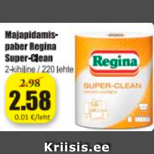 Allahindlus - Majapidamispaber Regina Super-Clean
