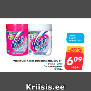 Allahindlus - Vanish Oxi-Action plekieemaldaja, 500 g**