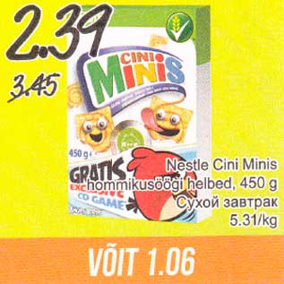Allahindlus - Nestle Cini Minis hommikusöögi helbed, 450 g