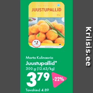 Allahindlus - Marta Kulinaaria Juustupallid* 300 g