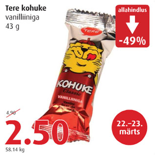 Allahindlus - Tere kohuke, vanilliiniga