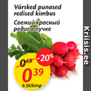 Скидка - Свежий красный редис в пучке