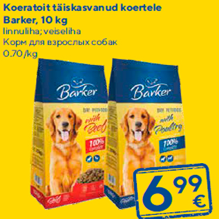 Allahindlus - Koeratoit täiskasvanud koertele Barker, 10 kg