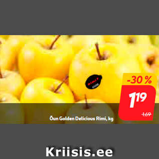 Allahindlus - Õun Golden Delicious Rimi, kg