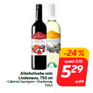 Allahindlus - Alkoholivaba vein Lindemans, 750 ml