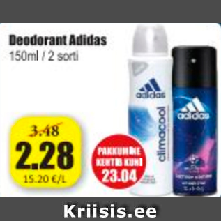 Allahindlus - Deodorant Adidas