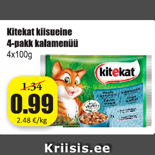 Allahindlus - Kitekat kiisueine 4-pakk kalamenüü