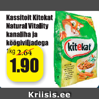 Allahindlus - Kassitoit Kitekat Natural Vitality kanaliha ja köögiviljadega